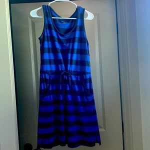 Merona dark purple and black striped sleeveless dress